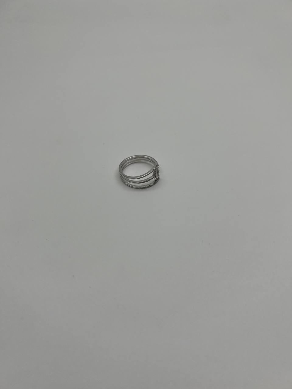 White Brilliant Diamond Pave Geometric 14 Karat White Gold Statement Ring