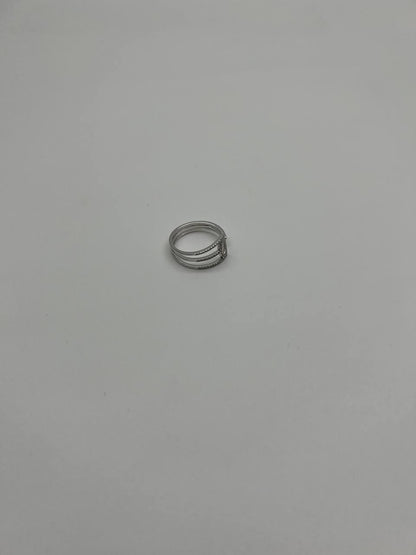 White Brilliant Diamond Pave Geometric 14 Karat White Gold Statement Ring