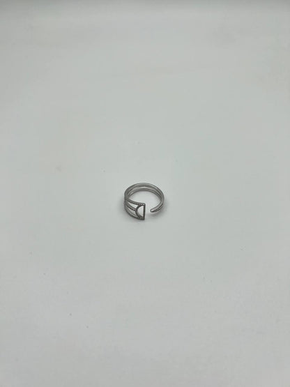 White Brilliant Diamond Pave Geometric 14 Karat White Gold Statement Ring