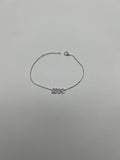 Love Word Romance Romantic White Diamond Pave 14K White Gold Chain Bracelet