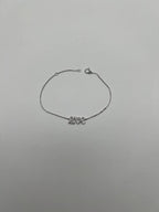 Love Word Romance Romantic White Diamond Pave 14K White Gold Chain Bracelet