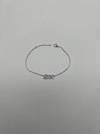 Love Word Romance Romantic White Diamond Pave 14K White Gold Chain Bracelet