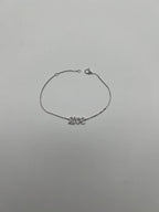 Love Word Romance Romantic White Diamond Pave 14K White Gold Chain Bracelet