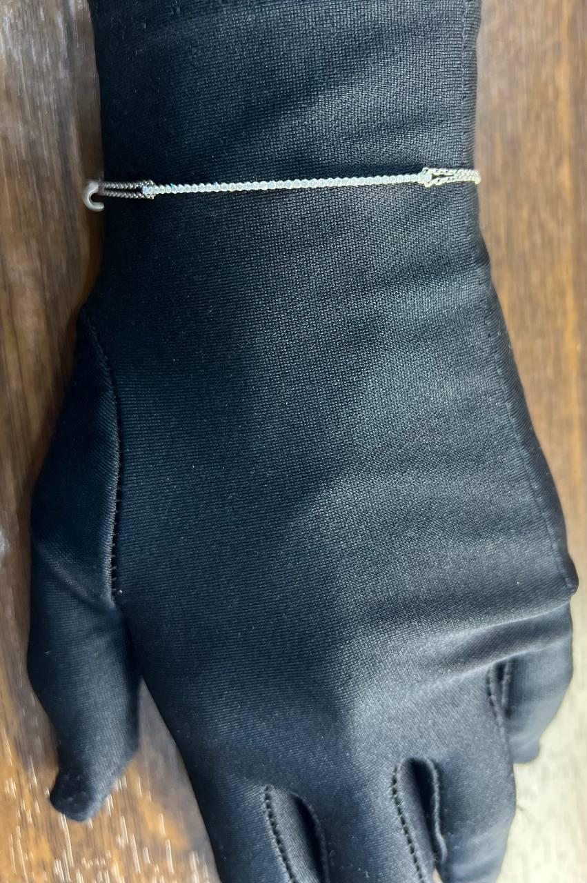 Classic Diamond Line Bar Statement 14K White Gold Chain Minimalistic Bracelet