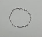Classic Diamond Line Bar Statement 14K White Gold Chain Minimalistic Bracelet