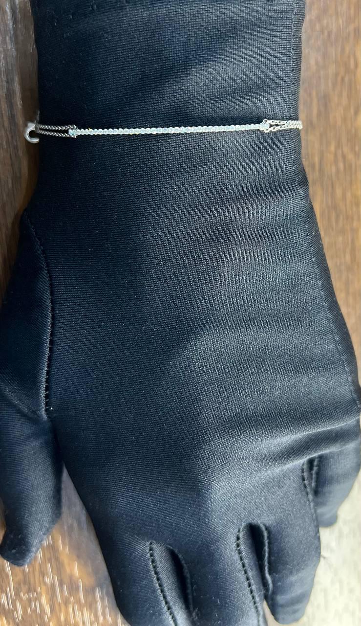 Classic Diamond Line Bar Statement 14K White Gold Chain Minimalistic Bracelet