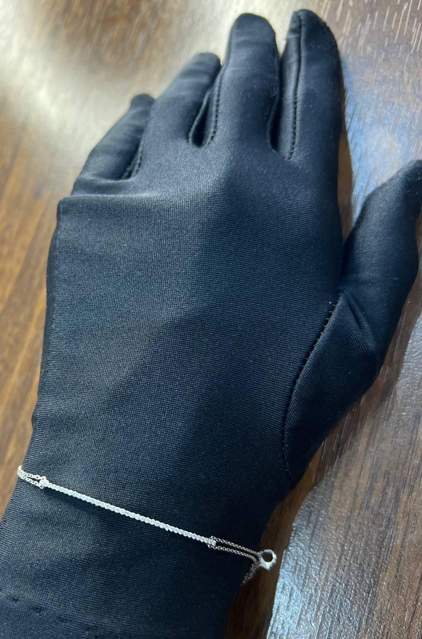 Classic Diamond Line Bar Statement 14K White Gold Chain Minimalistic Bracelet