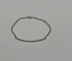Classic Diamond Line Bar Statement 14K White Gold Chain Minimalistic Bracelet