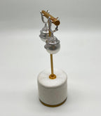 White South Sea Pearl Diamond Pave Drop 18 Karat White Gold Statement Earrings