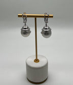 White South Sea Pearl Diamond Pave Drop 18 Karat White Gold Statement Earrings