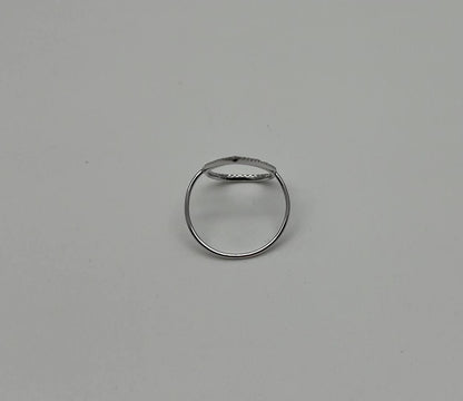 Drop Geometric Minimalist Brilliant Cut White Diamond 14 Karat White Gold Ring