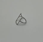 Rectangle Diamond Perimeter Geometric 14 Karat White Gold Statement Ring