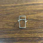 Rectangle Diamond Perimeter Geometric 14 Karat White Gold Statement Ring