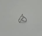Rectangle Diamond Perimeter Geometric 14 Karat White Gold Statement Ring
