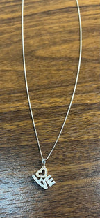 Love Heart Romance Romantic White Diamond 14K White Rose Gold Necklace Pendant
