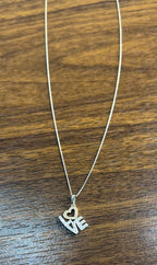 Love Heart Romance Romantic White Diamond 14K White Rose Gold Necklace Pendant