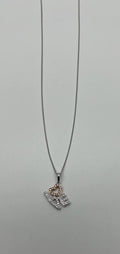 Love Heart Romance Romantic White Diamond 14K White Rose Gold Necklace Pendant
