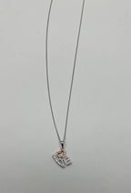 Love Heart Romance Romantic White Diamond 14K White Rose Gold Necklace Pendant