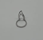 Flame Fire Geometric Triangle Cut White Diamond 14 Karat White Gold Ring
