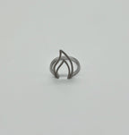 Flame Fire Geometric Triangle Cut White Diamond 14 Karat White Gold Ring