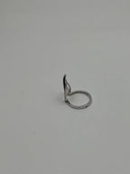 Flame Fire Geometric Triangle Cut White Diamond 14 Karat White Gold Ring