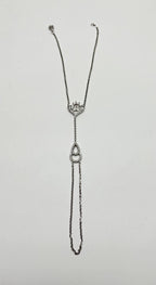 Allah God Lord Finger Ring Chain Diamond Symbol White Gold Statement Bracelet