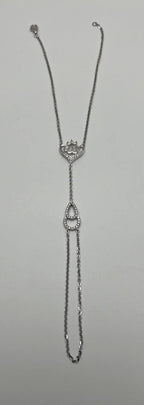 Allah God Lord Finger Ring Chain Diamond Symbol White Gold Statement Bracelet