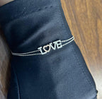 Love Word Romance Romantic White Diamond 18K White Gold Finger Chain Bracelet