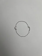 Lunar Moon Star White Brilliant Diamond Pave 18 Karat White Gold Chain Bracelet