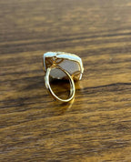 White Agate Diamond 18 Karat Rose Gold Rose Theme Flowers Floral Statement Ring