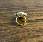 White Agate Diamond 18 Karat Rose Gold Rose Theme Flowers Floral Statement Ring