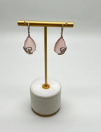 Rose Quartz Diamond 18 Karat Rose Gold Rose Theme Flowers Floral Drop Earrings