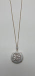 White Agate Diamond 18 Karat Rose Gold Theme Flowers Floral Pendant Necklace