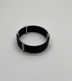 Black Cable Multi Row with 18K White Gold Diamonds Filigree Statement Bracelet