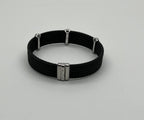 Black Cable Multi Row with 18K White Gold Diamonds Filigree Statement Bracelet