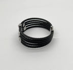 Cable Multi Row with 18K White Gold White Diamonds Filigree Statement Bracelet