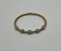 Yellow Cable Multi Row with 18K White Gold Diamonds Filigree Statement Bracelet