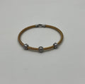 Yellow Cable Row Steel 18 Karat White Gold Diamonds Filigree Statement Bracelet