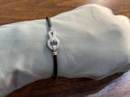 Black Steel Cable Row 18 Karat White Gold Diamonds Filigree Statement Bracelet