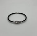 Black Steel Cable Row 18 Karat White Gold Diamonds Filigree Statement Bracelet