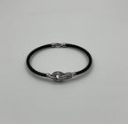 Black Steel Cable Row 18 Karat White Gold Diamonds Filigree Statement Bracelet