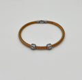 Yellow Cable Row 18 Karat White Gold Diamonds Filigree Statement Steel Bracelet