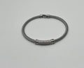 Silver Cable Row 18K White Gold Diamonds Filigree Statement Twisted Bracelet