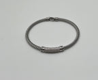 Silver Cable Row 18K White Gold Diamonds Filigree Statement Twisted Bracelet