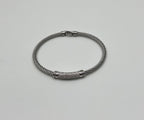 Silver Cable Row 18K White Gold Diamonds Filigree Statement Twisted Bracelet
