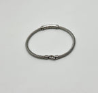 Silver Cable Row 18K White Gold Diamonds Filigree Statement Twisted Bracelet