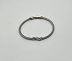 Silver Cable Row 18K White Gold Diamonds Filigree Statement Twisted Bracelet