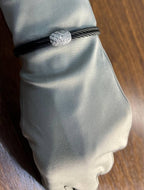 Black Cable Row 18K White Gold Diamonds Filigree Statement Twisted Bracelet
