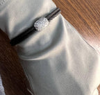 Black Cable Row 18K White Gold Diamonds Filigree Statement Twisted Bracelet