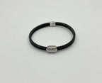 Black Cable Row 18K White Gold Diamonds Filigree Statement Twisted Bracelet